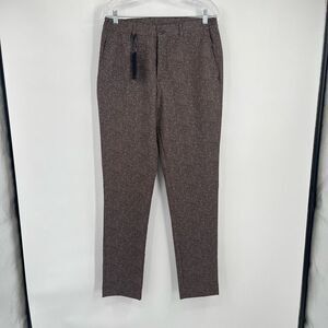 NWT Andrews Pants Smart Slim Fit Suit Straight Trousers Brown Mens Size 40